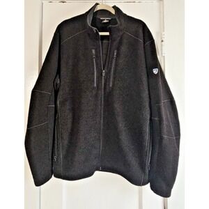 KUHL INTERCEPTR full zip  jacket men's XXL fleece front  lined trimmed black